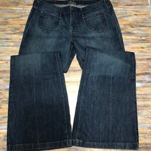 Old Navy Jeans The Diva Mid Rise Wide Leg Blue Womens Size 14